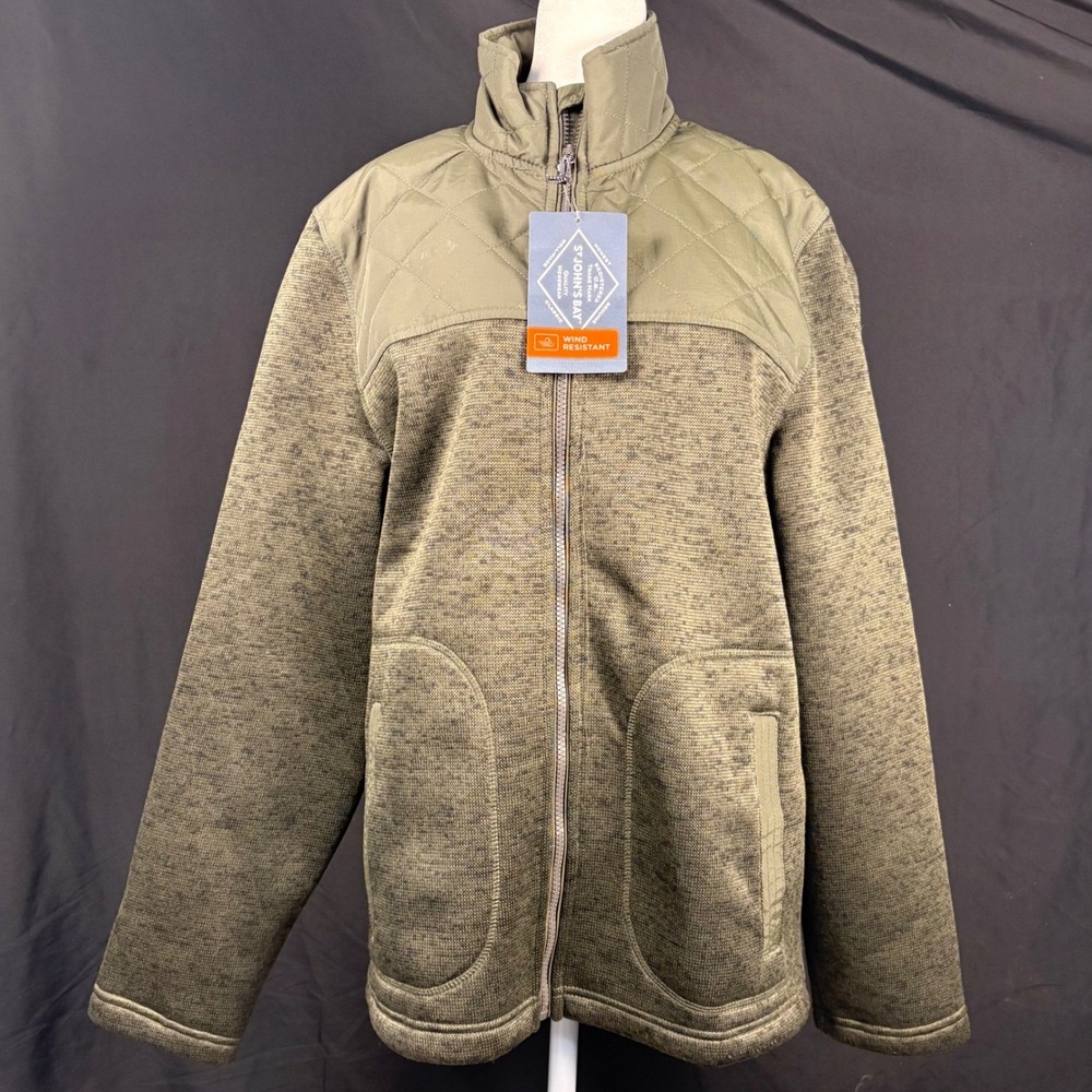 St. John's Bay Men's Medium Army Green Full Zip Jacket‎ NWT